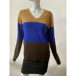 Liz Sport By Liz Claiborne Womens Pullover Sweater Multicolor Color Block M